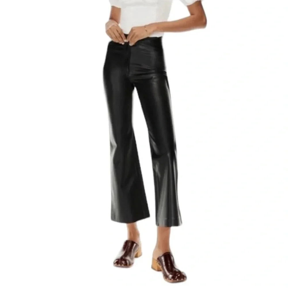 Wilfred Women’s 16 Faux Leather High Waist Crop Kick Flare Leg Pant